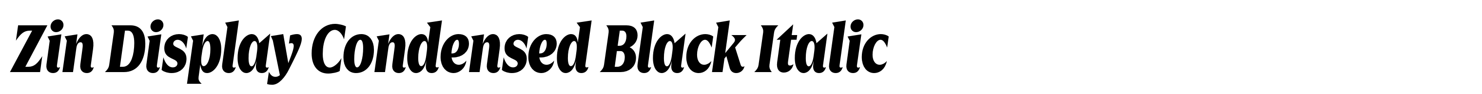 Zin Display Condensed Black Italic